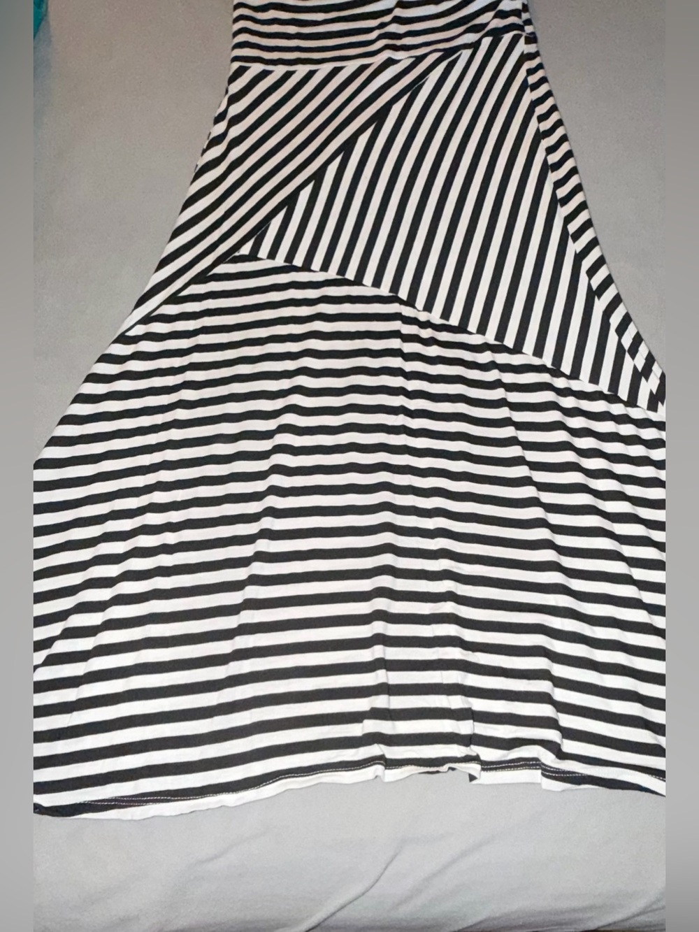 Promesa Black and White Striped Maxi Skirt